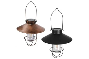 Outdoor Waterproof Hanging Lantern Retro Warm White Light Edison Bulb Tungsten Led Lamp Patio Lawn Decorative Garden Solar Light