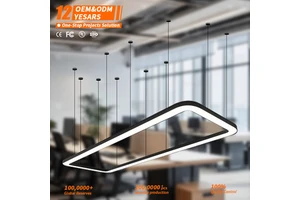 Black Rounded-Corner Rectangular Ceiling Suspension Profiles Led Linear Light Office Shop Gym Led Linear Light
