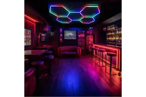 Customized RGB LED Hexagon Garage Lights Parking Garage and Commercial Warehouse Shop Lighting 85-265V Voltage