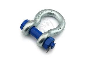 Hot Selling G2130 Shackle Heavy Duty Dee Shackle with 4.75T 3/4\" Black Painted Bow and Rubber Sleeve Tow Hooks