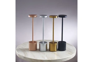 Modern LED Dining Table Lamp Touch Control Rechargeable Dimmable 3-Year Warranty Bedside Lamp Nursery Aluminum Body Metal Shade