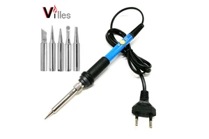 Electric Soldering Iron Set Welding Tool Power 110V/220V 60 Watt Replaceable Soldering Iron Tip