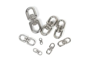 304 Stainless Steel Swivel Double Eye Hook Shackle Wire Rope Lock Chain Connecting Buckle Carabiner Clasp Lifting Ring