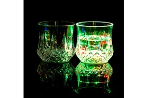 Advertising Customized Liquid Activated Plastic LED Flashlight Cup