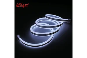 IP68 Waterproof PVC Double Sided LED Neon Light 24mm Horizontal Bending 99.99% Gold Wire 50m No Splicing Plug and Play