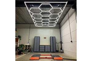 Garage Light Led Hexagonal Hexagon Detailing Workshop Ceiling Led Lights Solid Hexagonal Pendant Light