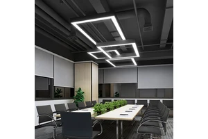 Toppo Factory Wholesale Acrylic L T X Shape 1500mm 1800mm Pendant Lamp t Line Led Linearspots Led Linear Light Adjustable Lights