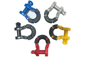 Heavy Duty D Ring Shackles for Tow Strap Winch Off Road Accessory Vehicle Recovery Gray Trailer Lashing Rings Trailer d Rings