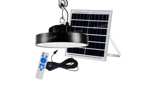 300W 600W Outdoor Remote Control Hanging Solar Warehouse Lights Led High Bay Lighting Smd Solar Pendant Shed Light