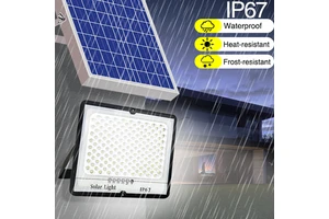 Solar LED Flood Light IP65 Waterproof 6000K Daylight 120 Beam Angle Remote Control Lightweight Residential Outdoor Garden Use