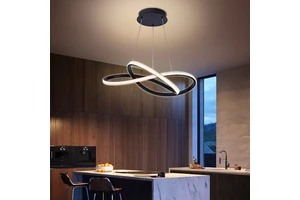 Modern 2 Rings Hanging Light Simple Hanging Decorative Led Living Room Acrylic Ceiling Ring Pendant Light