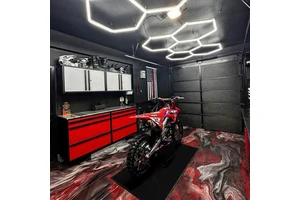LED Honeycomb Light Garage Ceiling Light for Wash Showroom Workshop Repair Shop 5 Grid Hexagon Lights