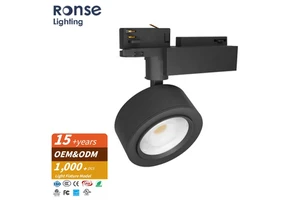 RONSE 3 Phase Modern Light Track Accessories CE ROHS Rated Adjustable Beam Angle Recessed Ceiling LED Side Arm COB Track Light