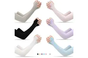 Summer Outdoor Elastic Seamless Cool Arm Sleeves Cycling Wear Ice Silk Fabric Sleeves for Men