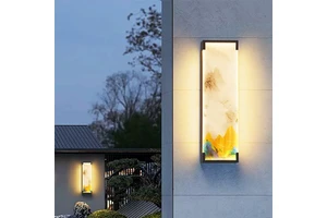 Waterproof Stainless Steel Villa Outdoor Wall Lamp LED Light Source Square Shape for Garden Door and Exterior Wall Decoration