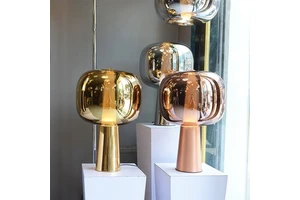 Multiple Color Options Glass Table Lamp Mirror Effect Lamps Nice Decor Desk Lamp JY6131