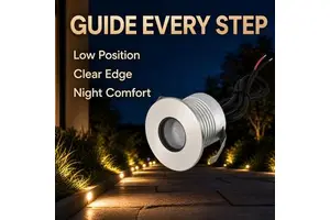 Asymmetrical Exterior Recessed LED Deck Light 3W Low Voltage Ribbed Optic Lens Hardscape Concrete Patio Facade Floor Light
