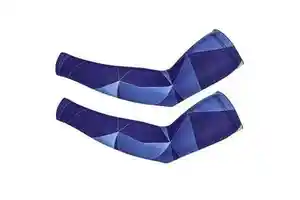 Five B Best Cycling Arm Sleeves Blue Geometric Print UV Protection Cooling Unisex Adult Compression Sleeve for Outdoor Sports