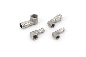DVGW SS 304 316L Adapter Water Supply Pipe Fittings V Profile Stainless Steel Elbow Tee Coupling Press Fittings HENGSHI Brand