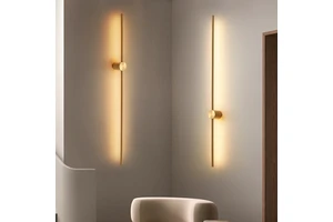 Rotating Minimalist Strip LED Wall Lamp Modern Luxury Bedroom Bedside Aluminum Warm White Light