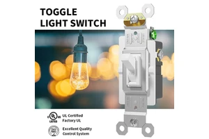 UL & CUL Approved Toggle Switch 15A 3-Way 125V T15.3 Toggle Light Switch Single Pole #12 AWG CC Copper-Clad Aluminum & CU Wire