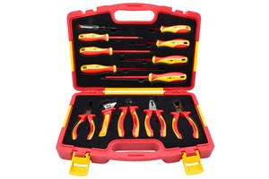 VDE Insulated Screwdriver and Plier Tool Set 13-Piece Electrician VDE for Hand Power Source OEM Support Case Bag Packaging