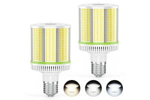 Horizontal Mount 80W LED Corn Light Bulb Color Wattage Selectable Shoebox Retrofit Lamp Rotatable E39/E26/E27/E40 Mogul ETL