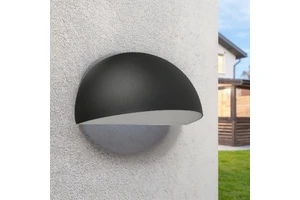 Modern Outdoor Waterproof IP65 Corridor Light Square Die-cast Aluminum Semi Globe Downward Wall Lamp E27 Light Polycarbonate