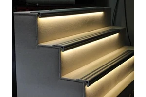 Grooved Stair Nosing Edge Led Aluminum Profiles for Walking Area Lighting