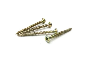 Tornillo De Cabeza Plana Empotrado En Cruz Tornillo De Aglomerado De Zinc Amarillo Screw
