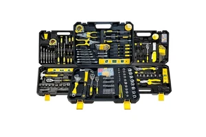 108-Piece Carbon Steel Tool Set Household Hardware & Hand Tool Combo Auto Repair Kit with Plastic Carrying Case-Wholesale for