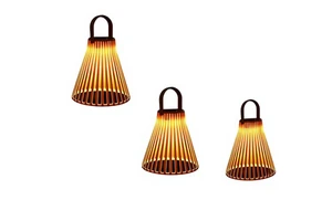 Solar Powered Hanging Outdoor Courtyard Light Auto-On Dusk IP44 CE Certified Geometric Abstract Art Style Atmosphere Light