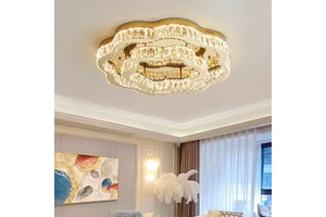 BGST Home Decoration Lighting LED K9 Crystal Ceiling Lamp for Living Room Chandelier Surface Mounted Fancy Ceiling Light