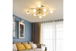 Modern Nordic LED Ceiling Lamp Gold Glass Ball Lights with Iron E27 Home Decorative Luminaire for Bedroom and Living Room