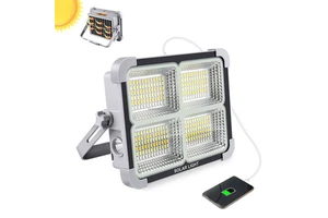 USB Rechargeable Solar Emergency Floodlight with Solar Panel High Quality IP66 Hiking Camping 5modes Led Solar Garden Light