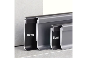 50cm 100cmRecessed LED Skirting Baseboard Aluminum Profile Hidden Backlight Channel Wall Corner Foot Line Bar Strip Light