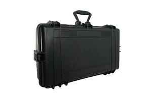 IP67 Portable Black Plastic Toolbox with Strong Impact Resistant Body Secure Latch Handle Large Capacity Storage for Outdoor