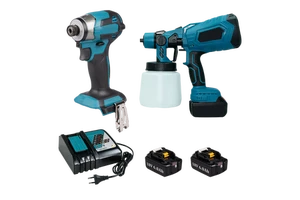 18V LXT Power Tool Combo DTD173 Impact Driver Cordless Paint Sprayer With 2Pcs 6.0Ah Batteries And Fast Charger