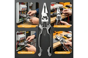 Professional Electrician Tool Set Including Needle Nose and Diagonal Cutters With Durable Chrome Vanadium Steel Build