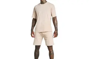 Causal men's Sets Short Sleeve T Shirt + Shorts Embroidery Logo 2 Piece Set Women Summer Outfits cotton Breathable