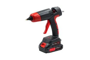 JRXC New Portable Electric Cordless Lithium-Ion Plastic Hot Glue Gun Aluminum Nozzle 7mm Glue Stick 80W Output Professional