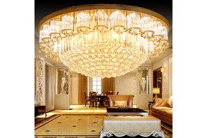 Modern Living Room Crystal Led Ceiling Lamp European Fashion Gold Round Bedroom Lighting Home Decoration Ceiling Lights 2 Years