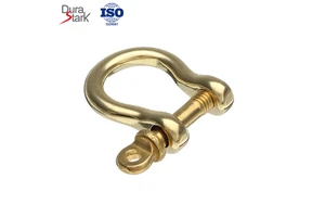 Solid Brass Bow Shackle for DIY Webbing, Handcrafted Connector for Creative Projects and Custom Assemblies