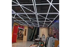Customized 4ft 8ft Led Shop Light Linkable Seamless Commercial Linear Led Rectangles Pendant Lights for Malls Supermarkets