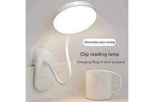 LED Clip-on Desk Lamp, Portable USB Work Light - Adjustable Gooseneck Arm, Suitable for Office and Study Lighting.