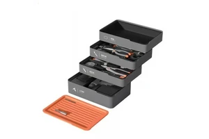 4-Layer Stackable Tool Box with Organized Compartments for Home Repairs and DIY Projects
