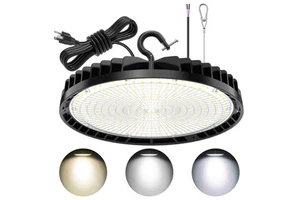 UFO LED High Bay Light 100W LED Shop Lights With US Plug Hanging Hook Commercial Bay Lighting For Warehouse Factory Barn Shop