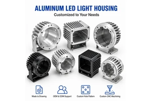 Custom Precision CNC Aluminum LED Light Housing for Lighting Module Electronics Cooling and Industrial Equipment