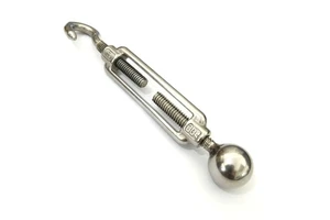 1/4 UNC Stainless Steel 304 Turnbuckle With Welded Ball Hook and Ball Straining Screws