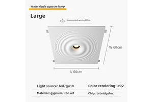 Modern LED Recessed Plaster Spotlight 7W IP33 Waterproof Dimmable Bedroom Living Room Corridor Aisle Ceiling Water Ripple SAA